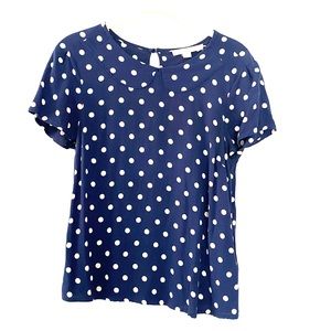 Blue Boden polkadot blouse - size 6